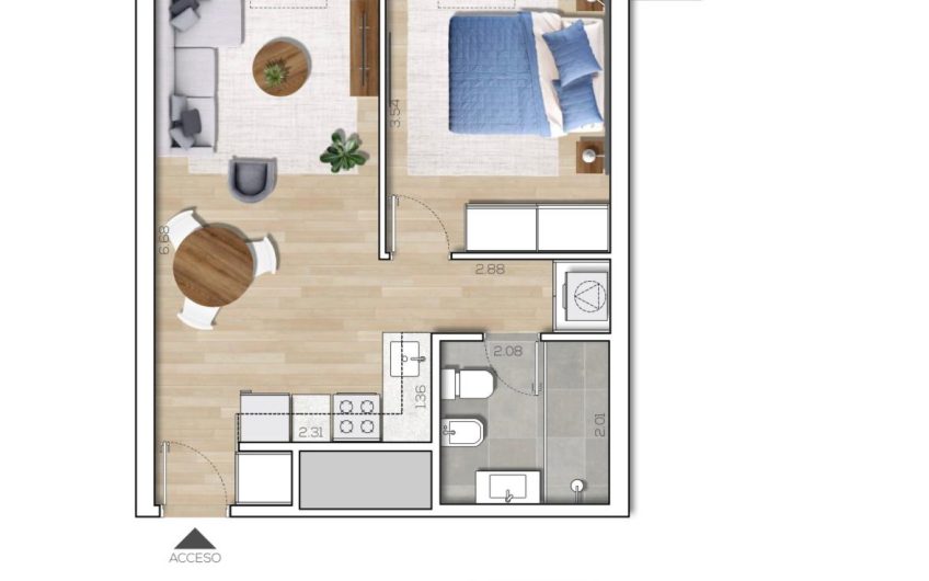 VENTA 1 DORMITORIO CON GARAGE MONTEVIDEO HARBOUR