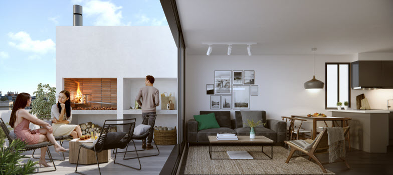 Venta de apartamento de 1 dormitorio con terraza en Ciudad Vieja