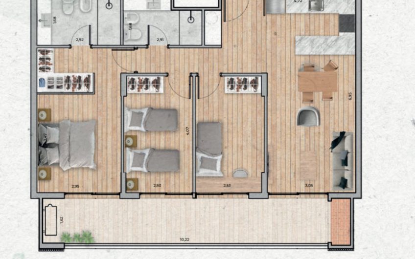 VENTA APARTAMENTO 3 DORMITORIOS CON GARAGE CIUDAD DE LA COSTA