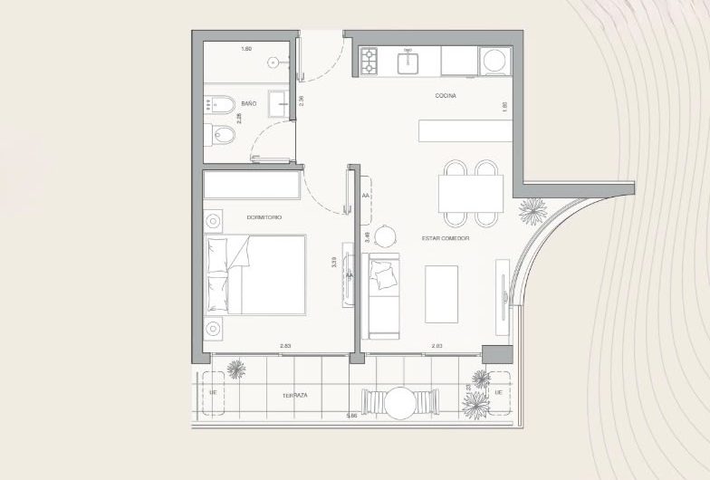 VENTA APARTAMENTO 1 DORMITORIO CORDÓN
